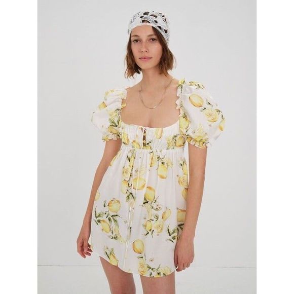 NWT For Love And Lemons Serafina Mini Dress Size Large - Picture 3 of 13